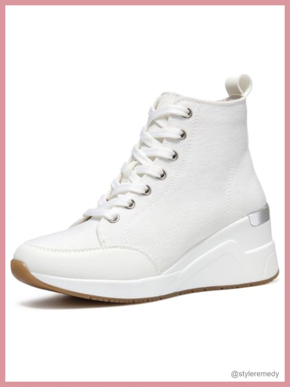 Womens High Top Wedge Sneakers Platform Canvas Tennis Shoes